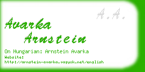 avarka arnstein business card